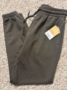 Kids 10/12 Olive Brown Fleece Jogger Pants - Casual Drawstring Sweatpants